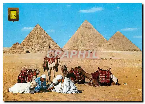 Moderne Karte Guizeh Les Pyramides de Kheops Khephren et Mycerinos Chameaux