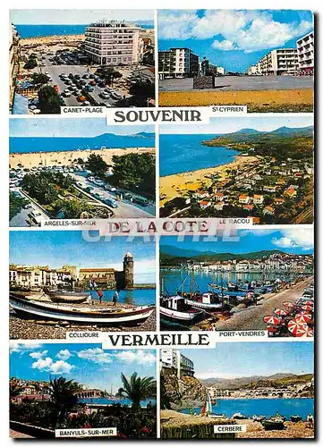Cartes postales moderne Souvenir de la Cote Vermeille Canet Plage St Cyprien Argeles sur Mer Le Racou Collioure