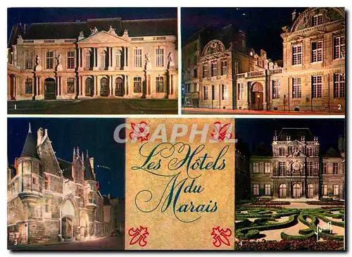 Cartes postales moderne Paris les Hotels du Marais Hotel de Soubise construit en 1704 Hotel de Bethune Sully construit e