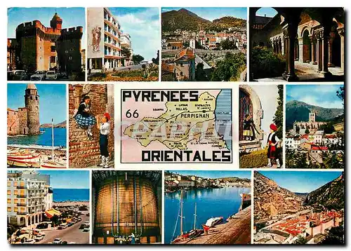 Moderne Karte Les Pyrenees Orientales Amelie les Bains Eine Collioure Prats de Mollo Canet Thuir Port Vendres