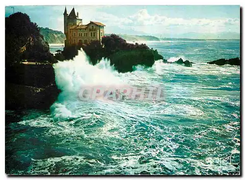 Moderne Karte Biarritz Cote d'Argent B P Gros temps sur les Rochers du Halde