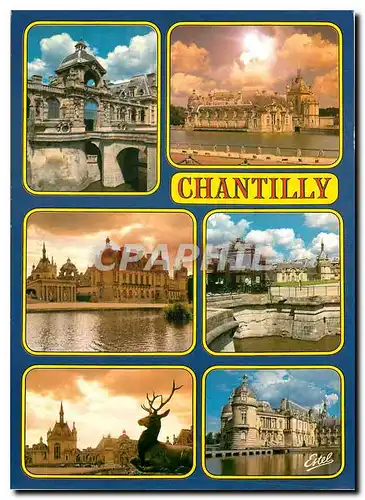 Cartes postales moderne Le Valois Chantilly Oise Entree du Grand Chateau Vue d'ensemble du Petit Chateau Le Grand Chatea