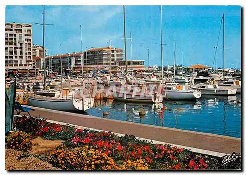 Moderne Karte La Cote Catalane Saint Cyprien Plage Pyrenees Orientales Le port de plaisance