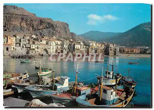 Moderne Karte Cefalu Vue de la Mer