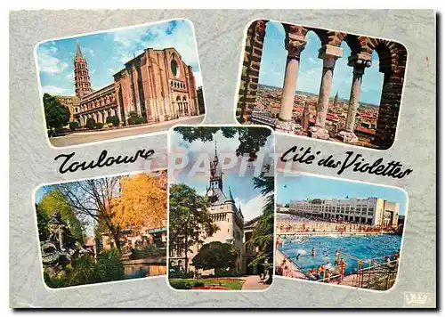 Cartes postales moderne Toulouse Haute Garonne La Basilique St Sernin Panorama Square Wilson Le Donjon du Capitole La Pi