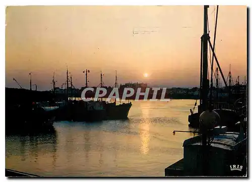 Moderne Karte Saint Gilles Croix de Vie Vendee Le port de Croix de Vie au coucher du soleil