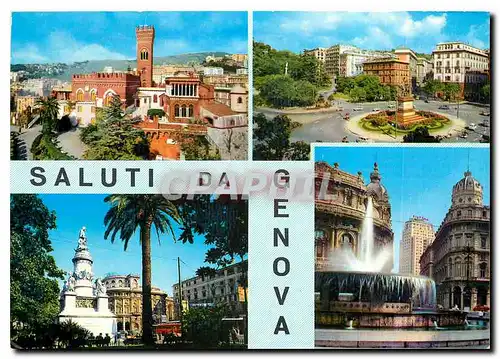 Cartes postales moderne Genova Castello D'Albertis Piazza Corvetto Monumento a C Colombo Piazza de Ferrari