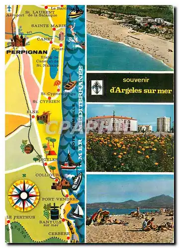 Moderne Karte Lumiere et Couleurs de la Cote Vermeille Argeles sur Mer