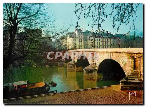 Moderne Karte Couleurs et Lumiere de France Paris Les bords de la Seine Le Quai d'Anjou et le vieux Pont Marie