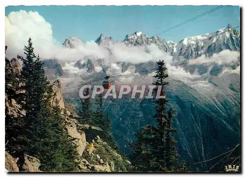 Cartes postales moderne Chamonix Mont Blanc Telepherique Plan Praz au Brevent Panorama sur les Aiguilles de Chamonix et