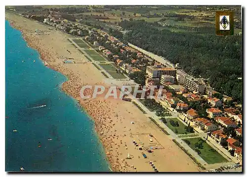 Moderne Karte Lumiere et Couleurs de la Cote Catalane Argeles sur Mer Vue aerienne La promenade de la plage