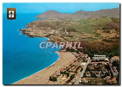 Moderne Karte Lumiere et Couleurs de la Cote Vermeille Argeles Plage Le Racou Vue aerienne