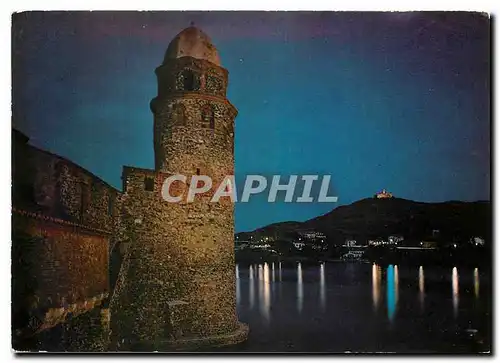 Cartes postales moderne La Cote Vermeille Collioure vue de nuit