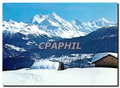 Moderne Karte Crans sur Sierre Le Weisshorn et le Rothorn de Zinal