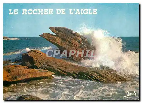 Moderne Karte Couleurs de Bretagne Presqu'Ile de Quiberon Le rocher de l'Aigle
