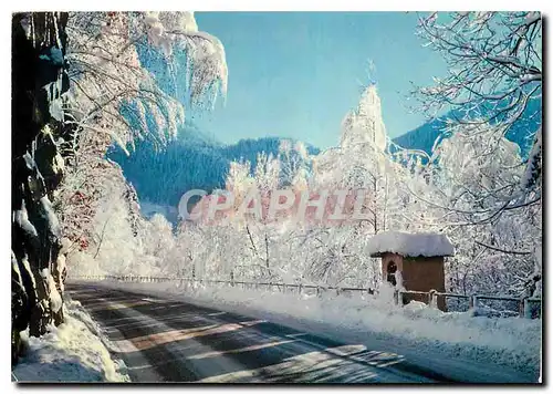Cartes postales moderne Neige et Soleil La route de montagne en hiver