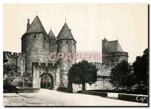 Moderne Karte Carcassonne La Cite La Porte Narbonnaise et le Pont Levis