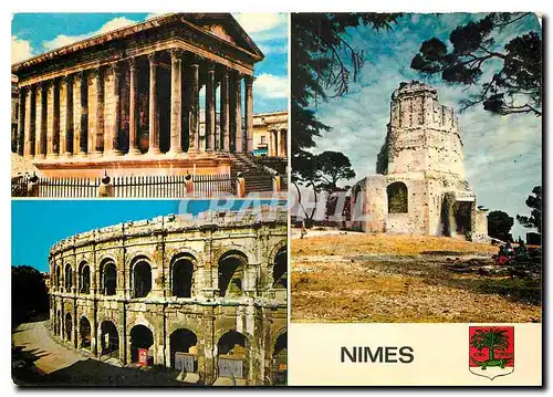 Cartes postales moderne Nimes Gard La Rome Antique La Maison Carree Ls Arenes La Tour Magne