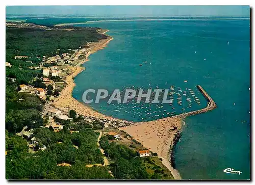 Moderne Karte Jard sur Mer Vendee Vue panoramique aerienne Le port et la plage