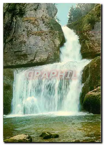 Moderne Karte Paysages du Jura La Cascade de la Billaude dans la vallee de la Lemme