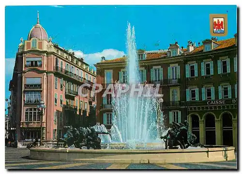 Cartes postales moderne Nice La fontaine de la Place Massena Caisse d'Epargne