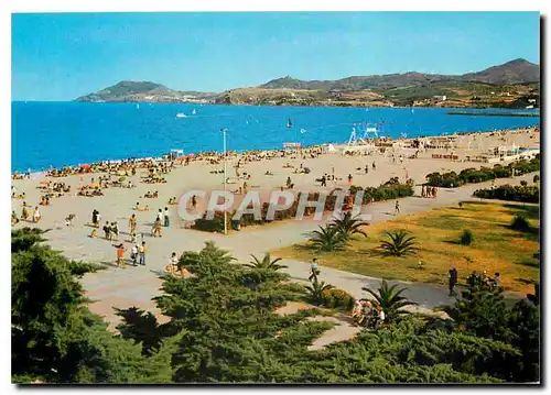 Moderne Karte Lumiere et couleurs de la Cote Catalane Argeles sur mer La promenade et la plage Au fond