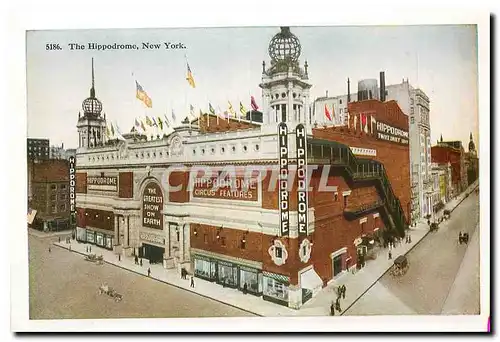 Moderne Karte The Hippodrome New York Panorama of Lower Manhattan and Bay from top of Woolworth Building New Y