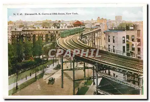 Cartes postales moderne Elevated Curve at 110th Street New York Municipal Park Row and East River New York