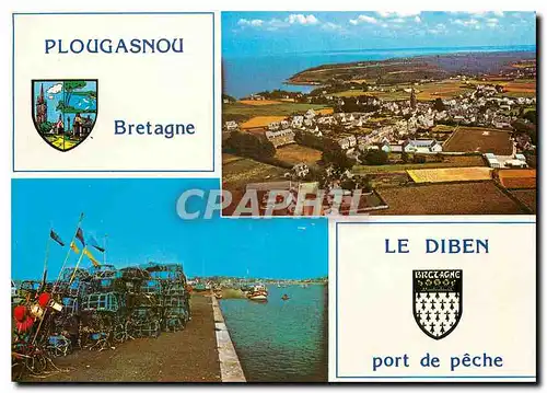 Cartes postales moderne Plougasnou Nord Finistere Vue generale Le Diben le port