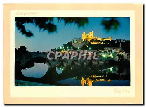 Cartes postales moderne Beziers Cathedrale Saint Nazaire illuminee