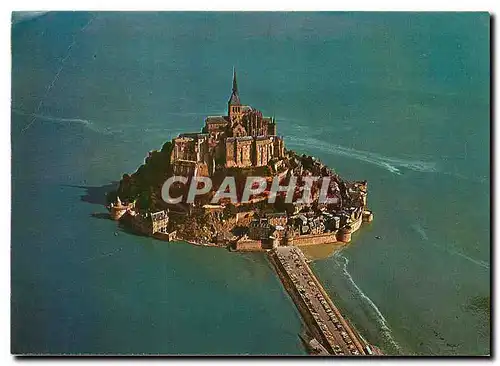 Moderne Karte Les Mont Saint Michel Manche Vue aerienne