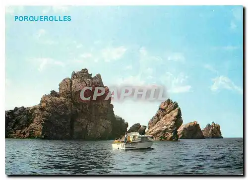 Cartes postales moderne Porquerolles l'Une des Iles d'Or Les Rochers caracheristiques des Medes