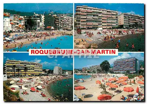 Moderne Karte La Cote d'Azur Roquebrune Cap Martin Ses plages