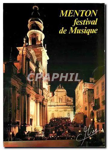 Cartes postales moderne Images et Lumieres de France Menton Alpes Maritimes Festival de musique sur le parvi de l'Eglise