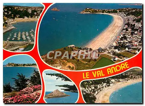Cartes postales moderne Couleurs de Bretagne Le Val Andre Le port du Piegu la plage et le Verdelet