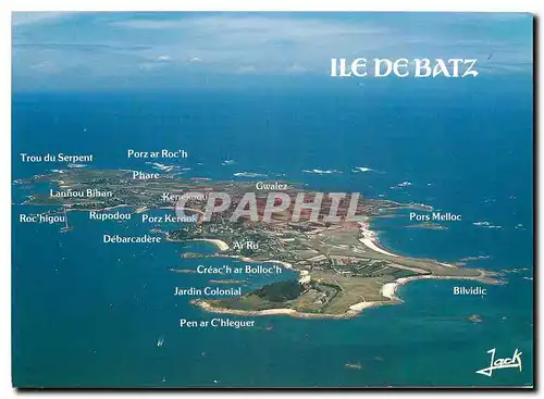 Moderne Karte Couleurs de Bretagne La Cote du Leon Ile de Batz