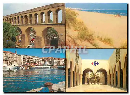 Moderne Karte Aqueduc des Arceaux a Montpellier Plage du Langueduc Sete le canal Carrefour route de Sete a Mon