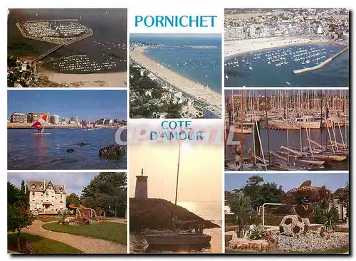 Cartes postales moderne Couleurs de Bretagne La Cote d'Amour Pornichet La plage le port et l'Hotel de Ville