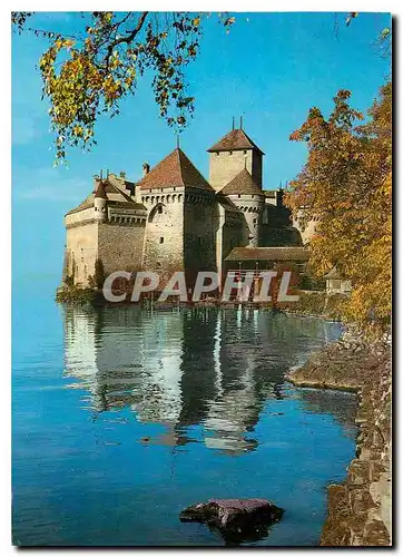 Moderne Karte Lac Leman Chateau de Chillon