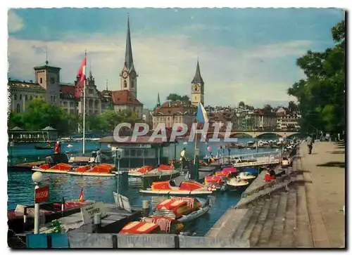 Moderne Karte Zurich Limmatidyll mir Fraumunster u Peterkirche