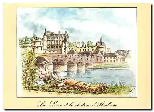 Cartes postales moderne La Loire et le chateau d'Amboise