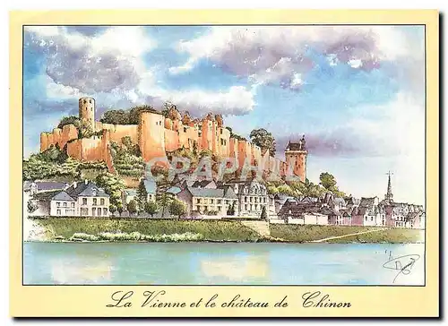 Cartes postales moderne La Vienne et le chateau de Chinon