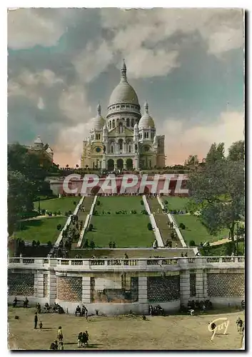 Cartes postales moderne Paris et ses Merveilles Basilique du Sacre Coeur de Montmartre et les jardins