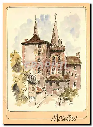 Cartes postales moderne Moulins Allier Les ruines du Chateau