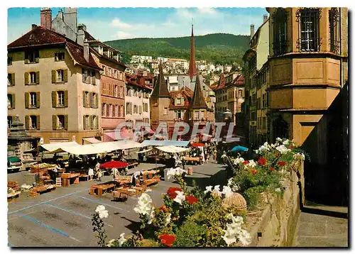 Cartes postales moderne Neuchatel La Place et la Maison des Halles