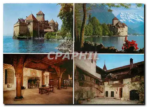 Cartes postales moderne Monteaux Suisse Chateau de Chillon vu du nord Salle du chatelin