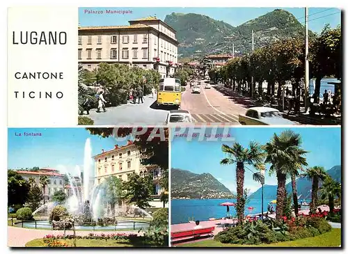 Moderne Karte Lugano Cantone Ticino