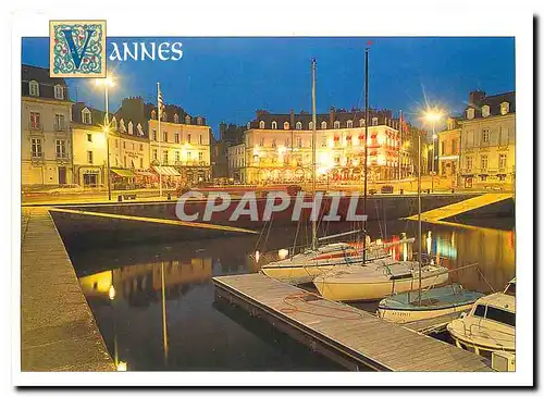 Cartes postales moderne Vannes Nocturne sur le port