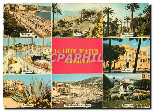 Cartes postales moderne La Cote d'Azur inoubliable