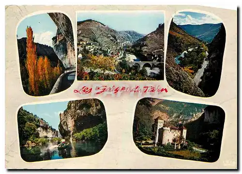 Cartes postales moderne Gorges du Tarn L'encorbellement des Rochers Sainte Enimie Pres des Vignes Les Detroits Chateau d